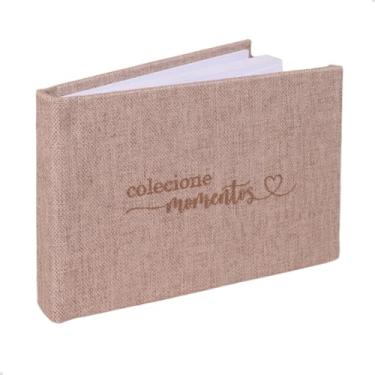 Imagem de Instalivro Tecido 10x15 Álbum Autocolante 20 fotos COLECIONE MOMENTOS AREIA Adulto Jovem