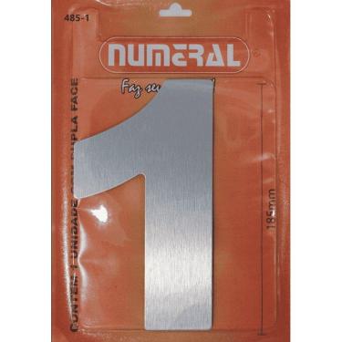 Imagem de Número Residencial Numeral N.1 12,5Cm Aço Escovado