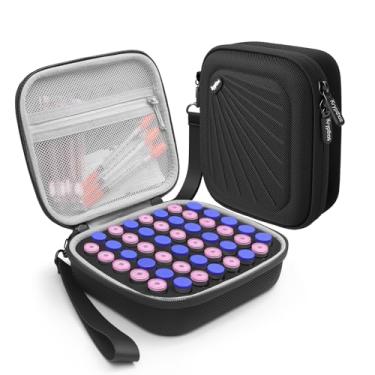 Imagem de Krypthos Estojo protetor de frasco de insulina com 46 compartimentos, estojo portátil de armazenamento de insulina para diabetes para frascos de 1 ml, 3 ml, 5 ml, 10 ml, organizador de transporte de