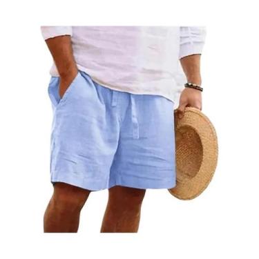 Imagem de Bermudas Masculinas Leves E Respiráveis De Algodão Para Praia, Cor Sól