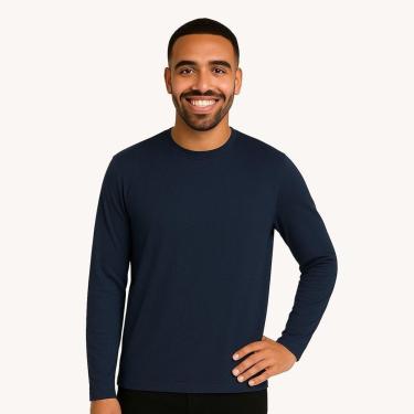 Imagem de Camiseta Manga Longa Segunda Pele Masculina Lisa Dry Academia Fit-Masculino