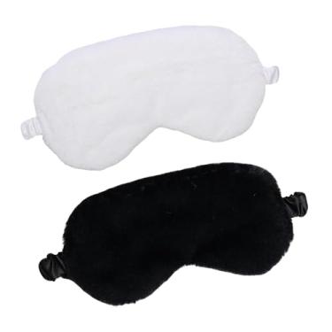 Imagem de Máscara de dormir de pelúcia, pacote com 2, capa macia para olhos peludos, bloqueio de luz para viagem, soneca, dormir, homens e mulheres