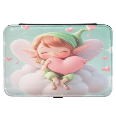 Imagem de Burbuja Caixa de joias de viagem Cupido dos Namorados para mulheres e meninas, estojo de joias portátil de couro PU organizador para brincos, anéis, colares e pulseiras