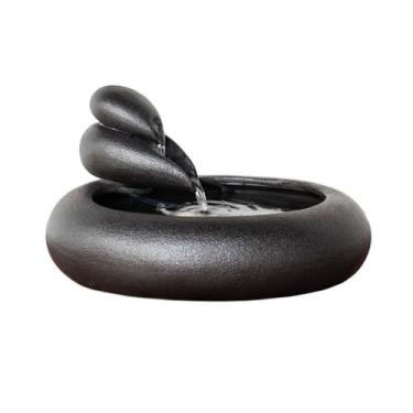 Imagem de CFGH6FDF Fonte de água de mesa ornamentos de decoração de casa fonte de água corrente de cerâmica sala de estar escritório recursos de água fonte de aquário fonte de mesa