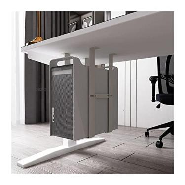 Imagem de Suporte de CPU de escritório sob a mesa, suporte de torre de PC ajustável de aço para PC resistente, largura ajustável de 13,7 cm a 24,9 cm Altura inferior a 49,8 cm Acessórios (branco)