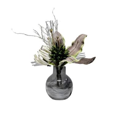 Imagem de CFGH6FDF Festa casa simulação de flores falsas arranjos florais de alta qualidade luz moderna luxo buquê de flores artificiais vidro florista jardim