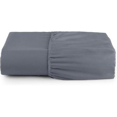 Imagem de Lençol Avulso Queen 198X158X26 100% Poliéster 400 Fios Cinza - MRR CON