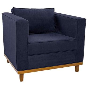 Imagem de Poltrona Decorativa Europa Corano Azul Marinho Amarena Móveis