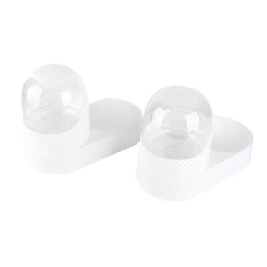 Imagem de Acouto Conjunto de Dispensador Automático de água para Animais de Estimação - Comedouro Removível Transparente e Bebedouro para Cães e Filhotes, Capacidade de 2.000 Ml, para Usar e Limpar, Projetar