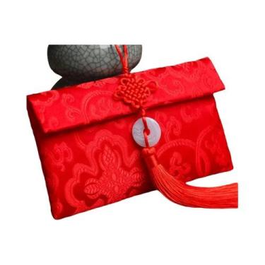 Imagem de Envelopes Tradicionais Chineses De Brocado Vermelho Para Presentes De 