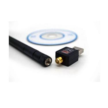 Imagem de Adaptador De Rede Usb 2.0 Sem Fio 6dbi Wifi Wlan 600 Mbps