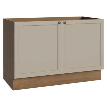 Imagem de Balcão Gabinete de Pia 120 cm (Sem Tampo) Rustic/Crema Vik Madesa, Rus