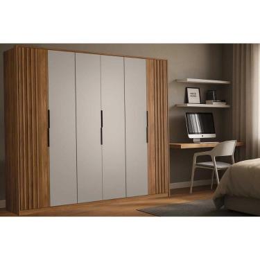 Imagem de Guarda Roupa Casal 6 Portas (2 Ripadas) E 6 Gavetas Atrice Nogueira Touch-nude Prime - Demóbile