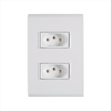 Imagem de Conjunto 4x2 com 2 Tomadas 2P+T Tramontina 10 A 250 V Liz Branco 120 unidades