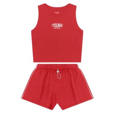 Imagem de Conjunto teen menina regata Brandili Young, Vermelho, 14