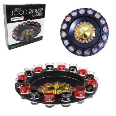 Imagem de Jogo De Shot Roleta / Roda Com 16 Copos De Vidro 25ml + 2 Esferas 4,5x
