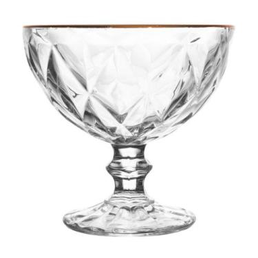 Imagem de Taça para Sobremesa Lyor Diamond de Vidro com Fio de Ouro 25 - Wolff