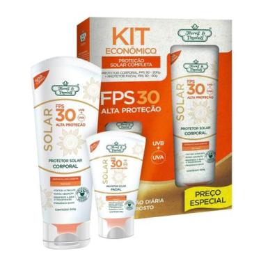 Imagem de Kit Protetor Solar FPS30 Corporal e Facial Flores e Vegetais