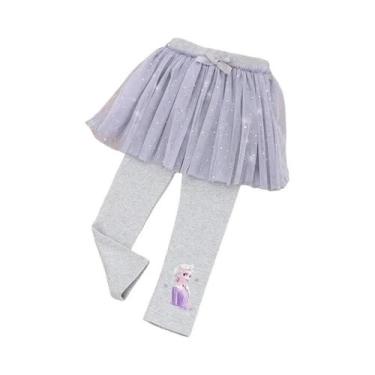 Imagem de Calça Saia Infantil Rosa Azul Disney Frozen Anna Elsa Para Meninas De 