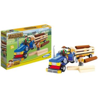 Imagem de Blocos de montar - fazenda madeira - 200 peças - Xalingo