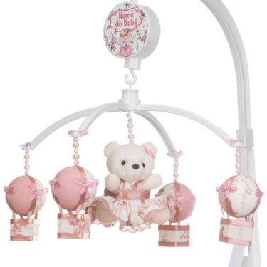 Imagem de Mobile Para Berço Musical Giratório Ursa Floral Balão Rosé - Le-Leão A