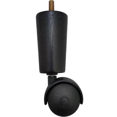 Imagem de 1 Pé de Cama Box Solteiro Casal Pés para Móveis Rodizio Peça Preto