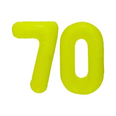 Imagem de Balões Digitais Fluorescentes Amarelo Neon Para Decorações De Aniversá