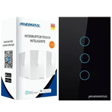 Imagem de Interruptor Smart 4x2 Wifi Inteligente 3 Botões Touch NovaDigital Compatível com Alexa Tuya