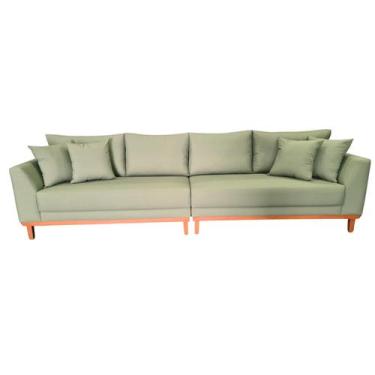 Imagem de Sofá  Pierri Bipartido Tecido Acquablock Pé Base Madeira  300cm - 4R E