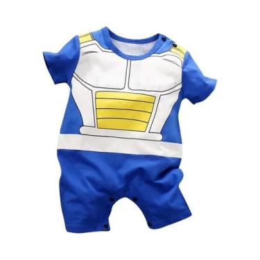 Imagem de Macacão Infantil Dragon Ball 0-18 Meses Goku Vegeta Algodão Verão Roup