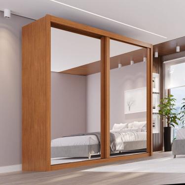 Imagem de Guarda-roupa Casal 2 Portas Espelhadas de Correr 3 Gavetas Mdf Pietro Rubi