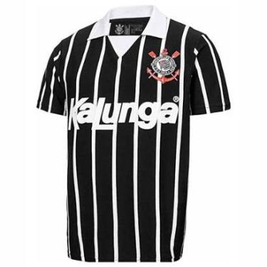 Imagem de Camiseta Corinthians Plus Size Retrô Kalunga Listrada-Feminino