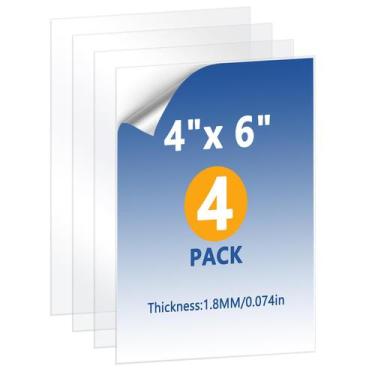 Imagem de Folha de vidro de reposição Wtrgas para porta-retratos 4x6 (pacote com