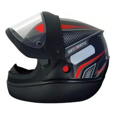 Imagem de Capacete fechado FW3 para moto Automatic Preto, Preto/Vermelho/Prata, 
