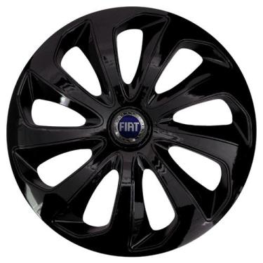 Imagem de Calota esportiva velox 13 black + emblema alumínio fiat azul - Garagem