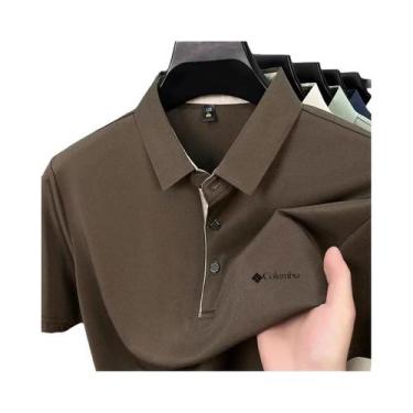 Imagem de Camisa Polo Masculina De Verão De Marca De Alto Padrão, Manga Curta, R