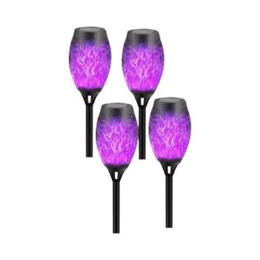 Imagem de Luzes De Tocha Solar RGB Com Efeito De Chama, Pacote Com 6, 12 LEDs, I