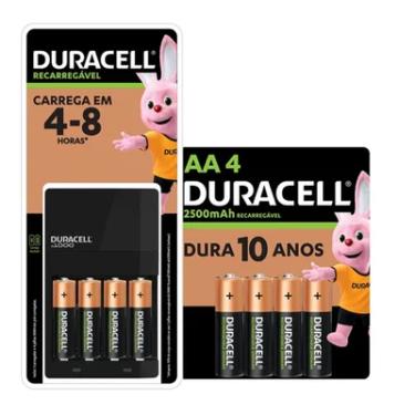 Imagem de Carregador De Pilhas Aa E Aaa Duracell, Com 8 Pilhas Rec Aa