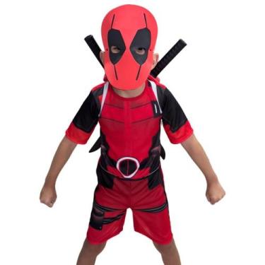 Imagem de Fantasia Infantil Deadpool Com Mochila Ninja 2 Espadas - MWM MODAS, C,