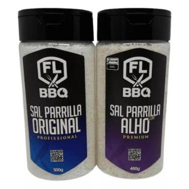 Imagem de Kit de sal de parrilla original e alho flbbq kit churrasco - kit flbbq
