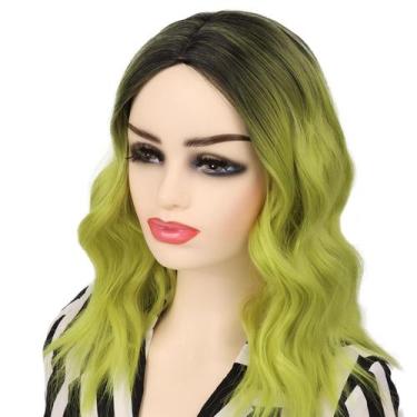 Imagem de Peruca Wallden Hair Green Bob para mulheres: curta, ondulada, encaraco
