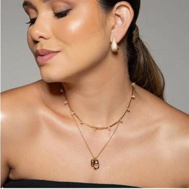 Imagem de Colar zirconia ponto de luz banhado a ouro 18k - Eliene Joias