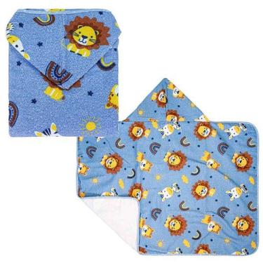 Imagem de Toalha De Banho Para Bebê Estampada Com Capuz Forro De Fralda 67X90 In
