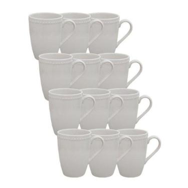 Imagem de Kit 12 Canecas Perla Para Sublimação de Cerâmica Branca 300ml - Metaln