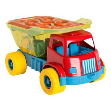 Imagem de Caminhão Didático Baby Landy Dino Sabidinho - Cardoso Toys, Vermelho, 