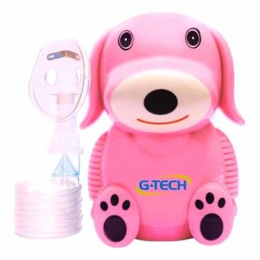 Imagem de G-Tech Inalador Nebulizador Compressor Nebdog Rosa Bivolt, Bivolt
