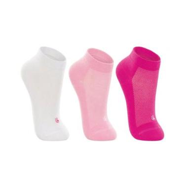 Imagem de Meia infantil Lupo Kids em algodão Kit com 3 pares, Rosa, 24 a 29, Alg