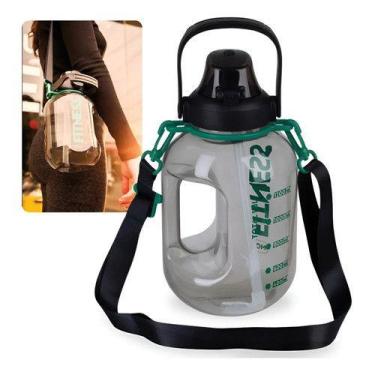 Imagem de Garrafa De Água Squeeze 1,8l Fitness Apoio Para Celular Alça - Mor, Pr