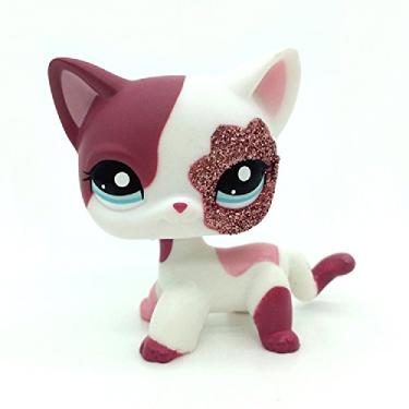 Imagem de wdd #2291 Littlest Pet Shop Rosa Branco Glitter Glitter Brinquedo Menina Gato Gatinho