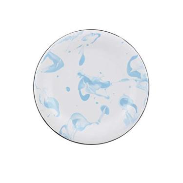 Imagem de Prato para Sobremesa 20 Esmaltado Marmorizado Azul Claro - 250 ml - Ewel